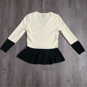 Banana Republic Cream Peplum Sweater
